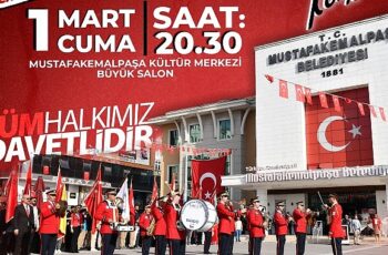 Mustafakemalpaşa Belediyesi, sanat ve müziğin büyüleyici dünyasını Mustafakemalpaşa Belediyesi Bando ve Kent Orkestrası'ndan muhteşem konser ile vatandaşlarıyla buluşturuyo