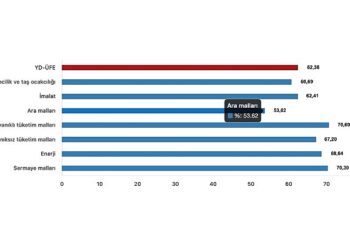 Yurt Dışı Üretici Fiyat Endeksi (YD-ÜFE) yıllık %62,38 arttı, aylık %2,38 arttı