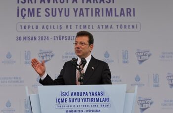 İBB Başkanı Ekrem İmamoğlu, Avrupa yakasındaki ilçelerin içme suyuyla ilgili sorunlarını çözen ve çözecek olan İSKİ yatırımlarının açılışlarını yapıp, temellerini attı