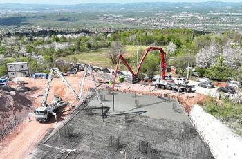 Teleferik otoparkı için ilk temel betonu atıldı