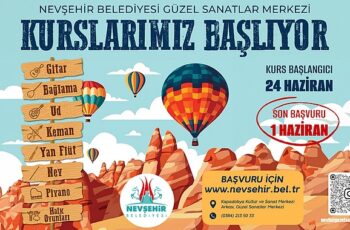 Nevşehir’de çocuk ve gençleri sanatla buluşturan Nevşehir Belediyesi Güzel Sanatlar Merkezi’nde açılacak olan yaz dönemi kursları için kayıtlar başladı