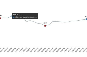 Tüik: Hizmet Üretici Fiyat Endeksi (H-ÜFE) yıllık %84,60 arttı, aylık %1,63 arttı