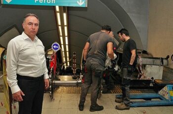 Metronun yürüyen merdivenlerinde geniş kapsamlı bakım çalışması