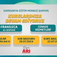 Nevşehir Belediyesi Kapadokya Eğitim Merkezi (KAPEM)’de açılacak olan Fransızca A1 ve Cenaze Hizmetleri kursları için kayıtlar başladı