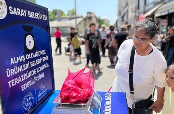 Saray Belediyesi’nden pazarda terazi kontrol istasyonu