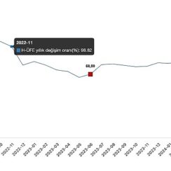 Tüik: Hizmet Üretici Fiyat Endeksi (H-ÜFE) yıllık %77,41 arttı, aylık %5,30 arttı