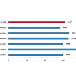 Tüik: Hizmet Üretici Fiyat Endeksi (H-ÜFE) yıllık %61,77 arttı, aylık %4,00 arttı