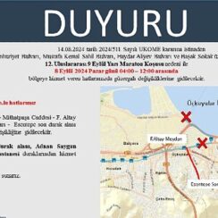 8 Eylül Pazar sabahı ulaşıma maraton düzenlemesi