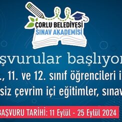 Çorlu Belediyesi Sınav Akademisi Başvuruları Başladı