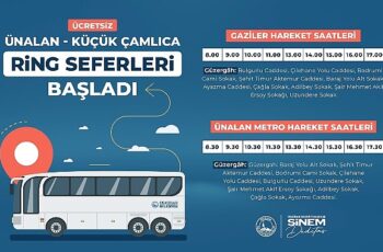 Üsküdar Belediyesi, Ünalan ve Küçük Çamlıca mahalleleri arasında ulaşım kolaylığı sağlamak amacıyla yeni bir ring hattında seferleri başlattı