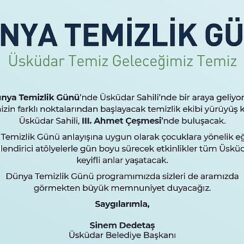 Üsküdar’da “Dünya Temizlik Günü” etkinlikleri düzenlenecek