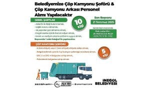 İnegöl Belediyesi 15 Personel Alacak